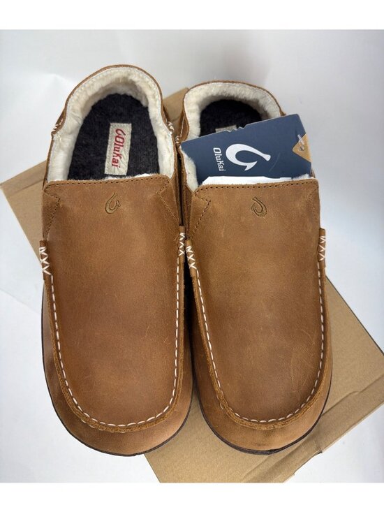 Olukai Moloa Genuine Shearling Convertible Slippers Toffee Brown Leather Men 13 main image 9